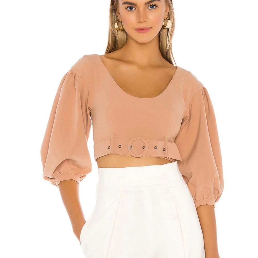 Lovers + Friends Tan Crop Top